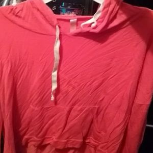 A pink hoodie